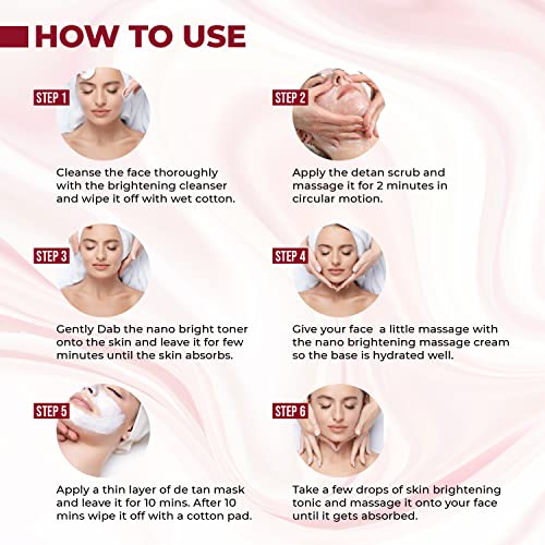 Image of Bridal Facial Kit Vitamin C Glowing Skin 10 Pieces Skin Care Set with Scrub, Toner, Skin tonic, Glutathione Face mask, Glow Sunscreen for Bright and Radiant Glowing Skin Suitable for All Skin Types (Single Use)