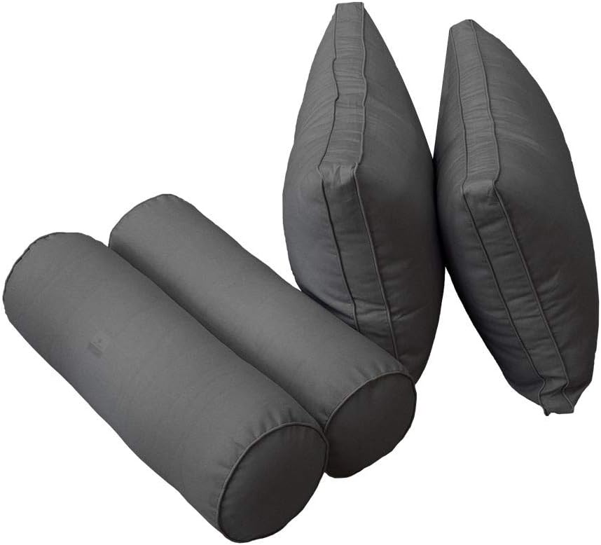 Prolinemax Style2 Full Size 5PC Pipe Trim Outdoor Daybed Mattress Cushion Bolster Pillow Complete Set AD003