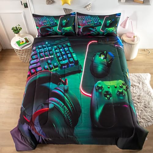 Gamer Comforter Set for Teen Boys (3 Piece)