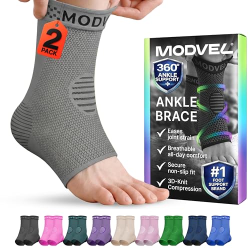 Image of Modvel Nylon Foot&Ankle Brace Socks For Sprained Ankle Compression Sleeve-Foot Support For Women&Men-Tendonitis&Arthritis Ankle Brace Sports Running,Torn Ligaments&Women Stabilizing Ankle Wrap