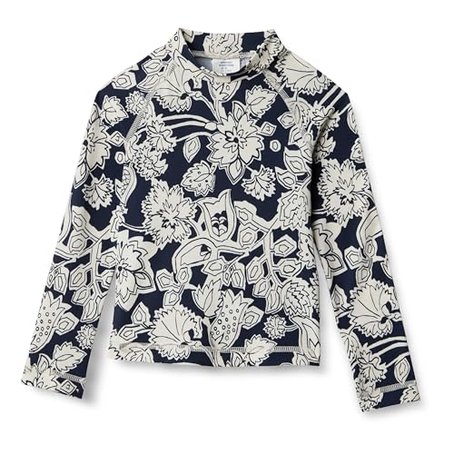 Amazon Essentials - Amazon Essentials Boys' Long Sleeve UPF 50 Rashguard T-Shirt, Navy Folk Floral, Medium