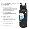 Simple Modern Water Bottle with Straw Lid Vacuum Insulated Stainless Steel Metal Thermos Bottles | Reusable Leak Proof BPA-Free Flask for Gym, Travel, Sports | Summit Collection | 32oz, Midnight Black