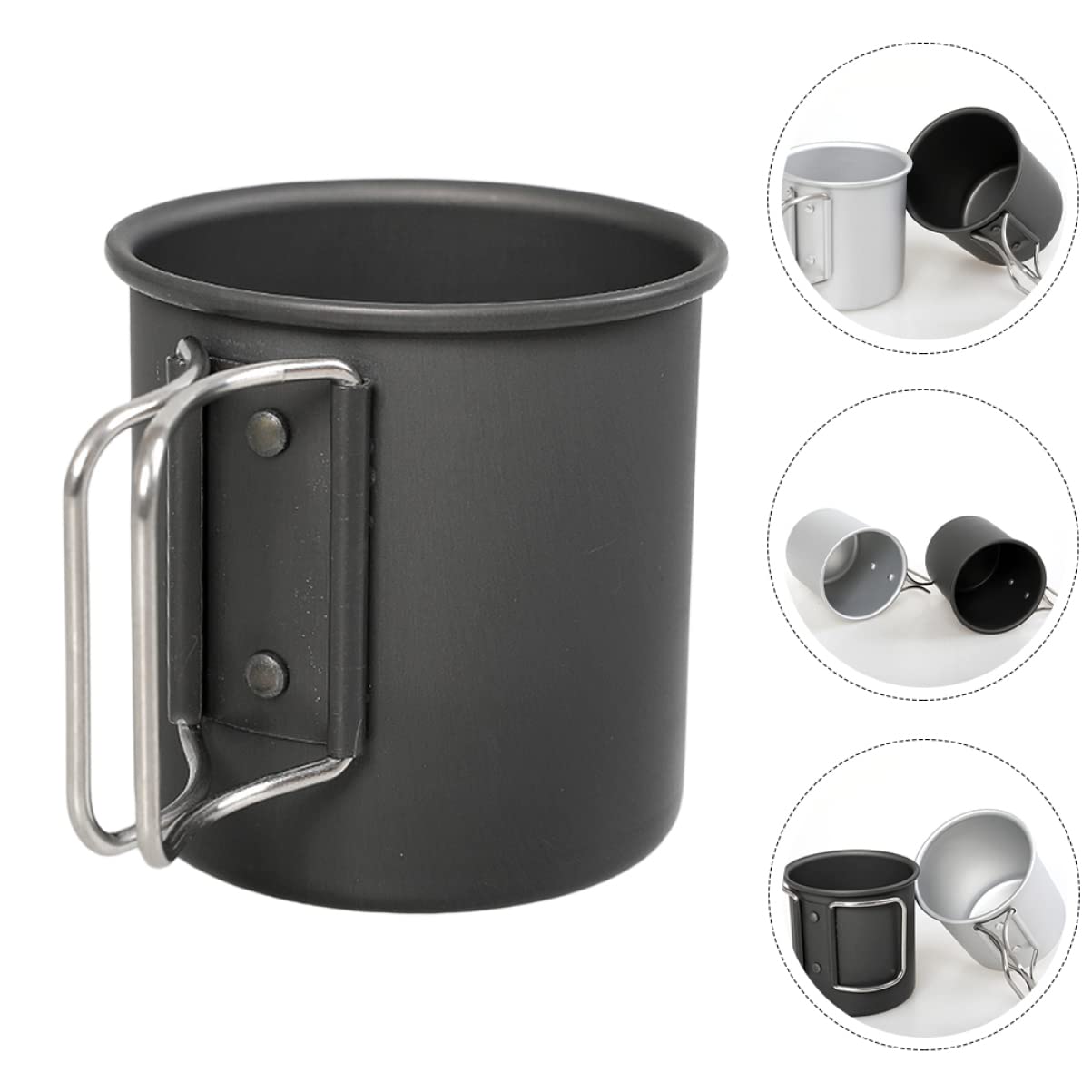 Toddmomy 2piezas Taza De Camping Plegable De Aluminio Vaso Multifuncional Para Bebidas Café y Agua Accesorio Ligero Para Actividades Al Aire Diseño Práctico y Fácil De Limpiar