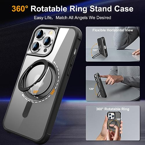Image of Compatible with iPhone 15 Pro Max Case with Stand 6.7 inch,Black