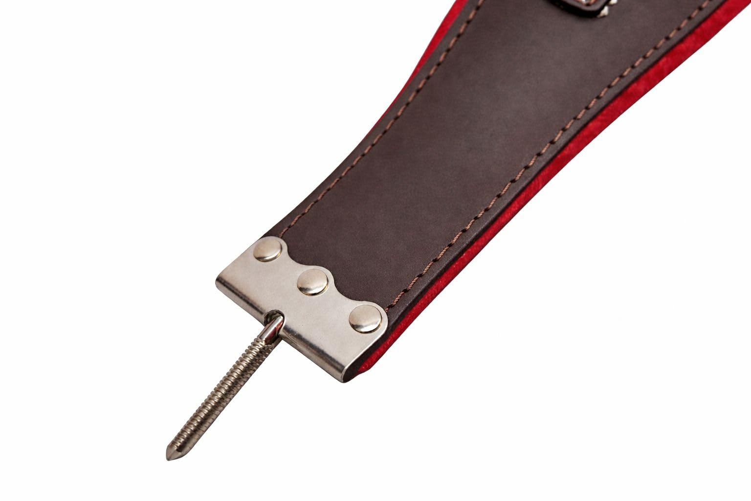 Steirische Harmonika Bassriemen Extravagant rot inkl. Spindel – verstellbarer, gepolsterter Bassgurt für steirische Harmonika – hochwertig, komfortabel, edles Design im traditionellen Trachtenstil