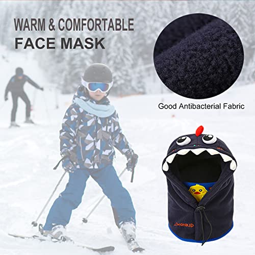 Kids Balaclava Ski Mask, 3 in 1 Boys/Girls Children's Fleece Full Face Masks Hood Windproof Outdoor Cycling Winter Cold Weather Hat Dinosaur4