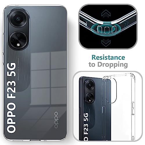 Image of Fashionury Soft Crystal Clear Back Case Cover for Oppo F23 5G | Shockproof Design | Camera Protection Bump | Clear Back | Case Cover for Oppo F23 5G Transparent
