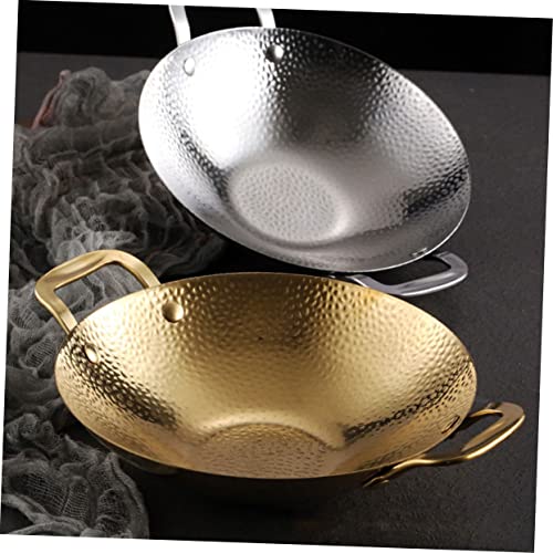 Wok de acero inoxidable con doble asa acabado martillado miniatura 5