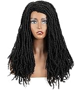 FASHION IDOL Synthetic Dreadlock Wigs 21 Inches Natural Black Faux Locs Wig Curly Rolls Twist Wig...