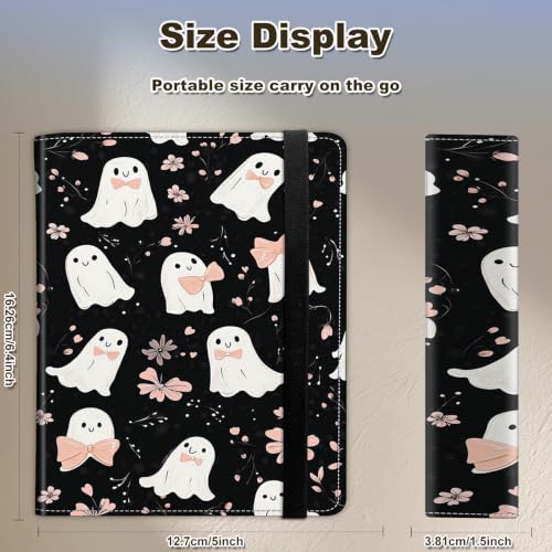 Image of Photo Album 4x6 120 Photos with Strong Elastic Band, Cute Bow Ghost | Large Capacity Premium Leather Picture Album, Portable Wallet Albums Photo Book for Family Anniversaries Wedding Baby