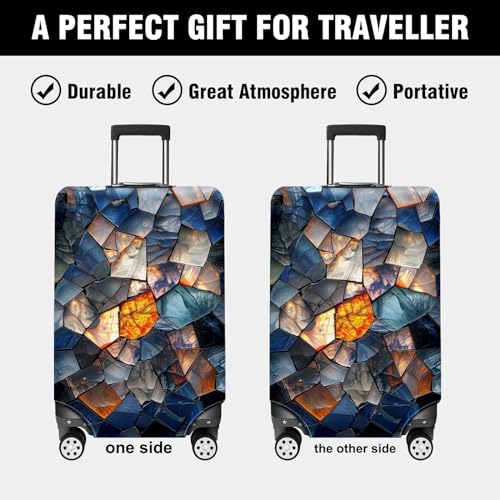 Adjustable Luggage Sleeve Reinforced Travel Suitcase Cover with Easy Zipper Access Protective Wheel Covers Vibrant Custom Designs Water-Repellent Fabric Sapphire Pattern 6
