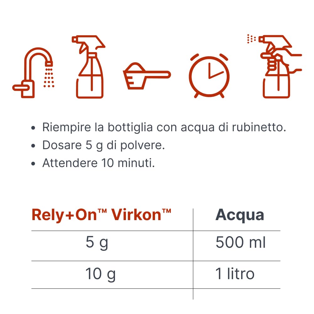 Rely+On Virkon, disinfettante di alto livello per superfici, da 500 grammi