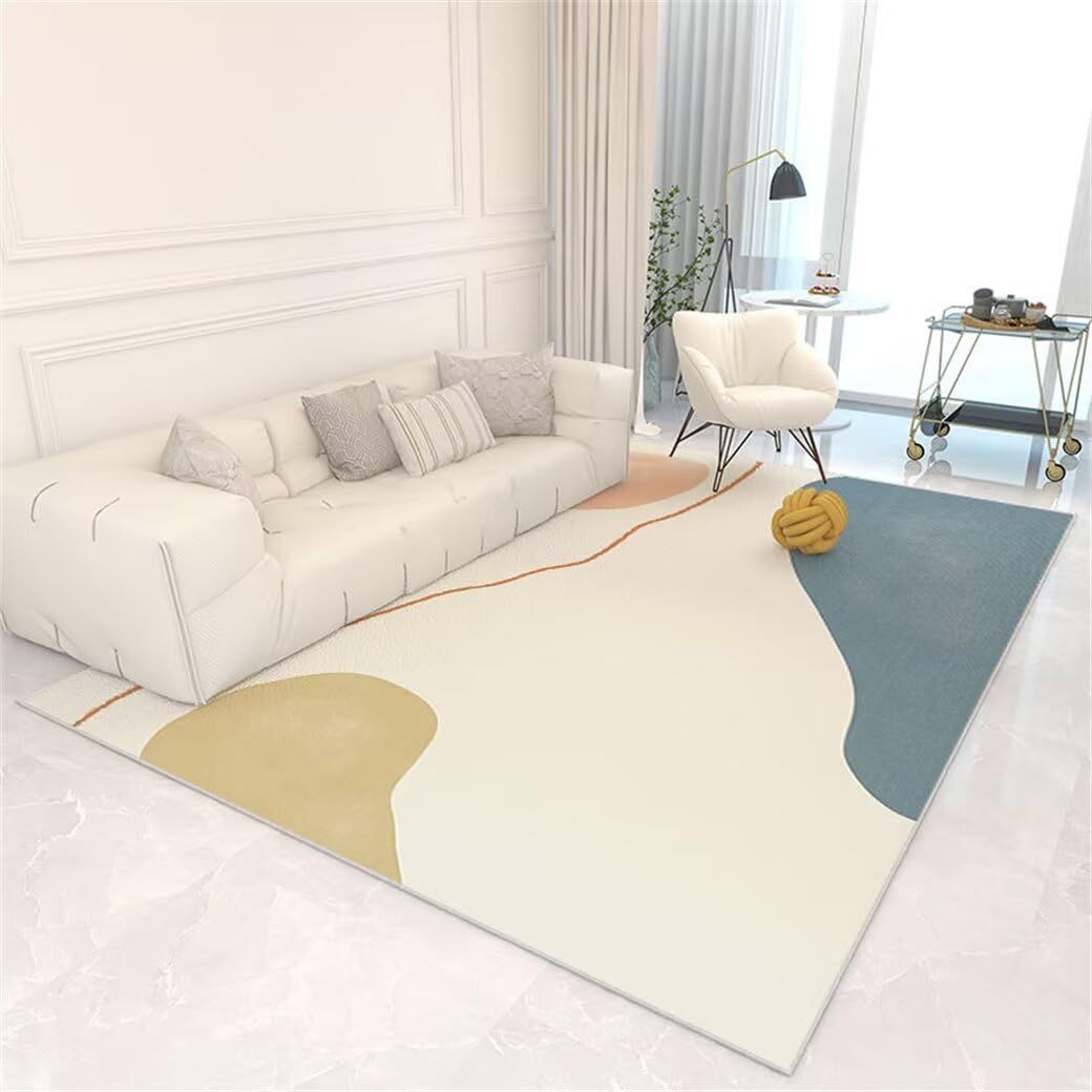 Tapis de chambre ado bleu 250x300cm lavable pour decoration moderne