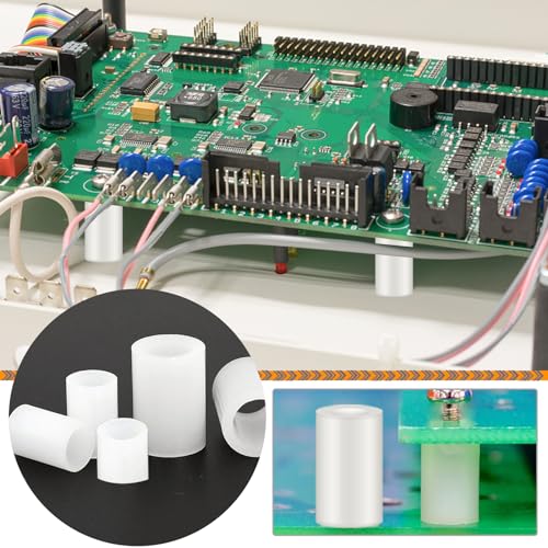 98stk ABS Runde Abstandshalter Sortiment Kit Weiß Isolierung Abstandshalter für M5,M6 Schrauben Nylon Spalte Abstandshalter Abstandshalter mit Kunststoffkasten (weiß)