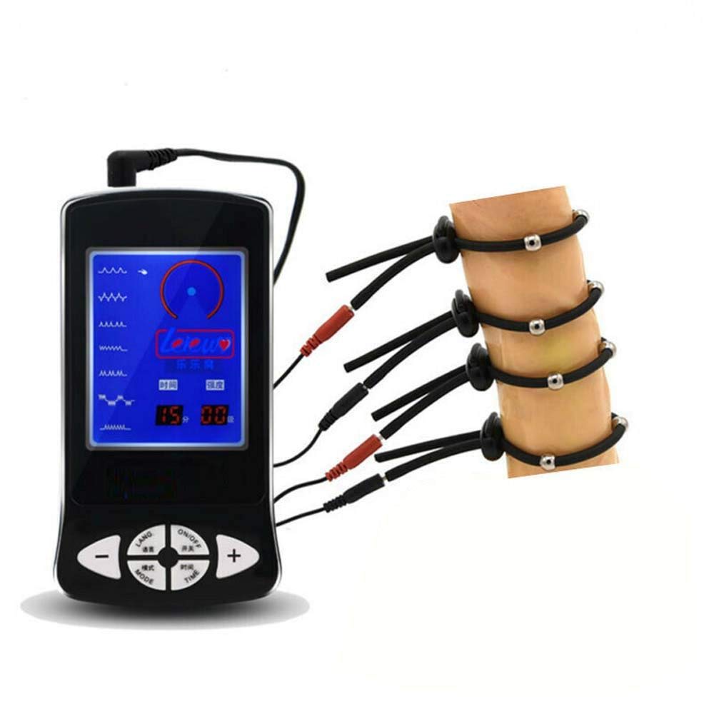 Sexe Estimé Appareil électrosex silicone Ensemble d'anneaux de pénis Electro Shock Extenseur d'agrandissement de pénis Enhancer Anneaux conducteurs Electrostimulation Sex Toys Mastrubrator pour hommes