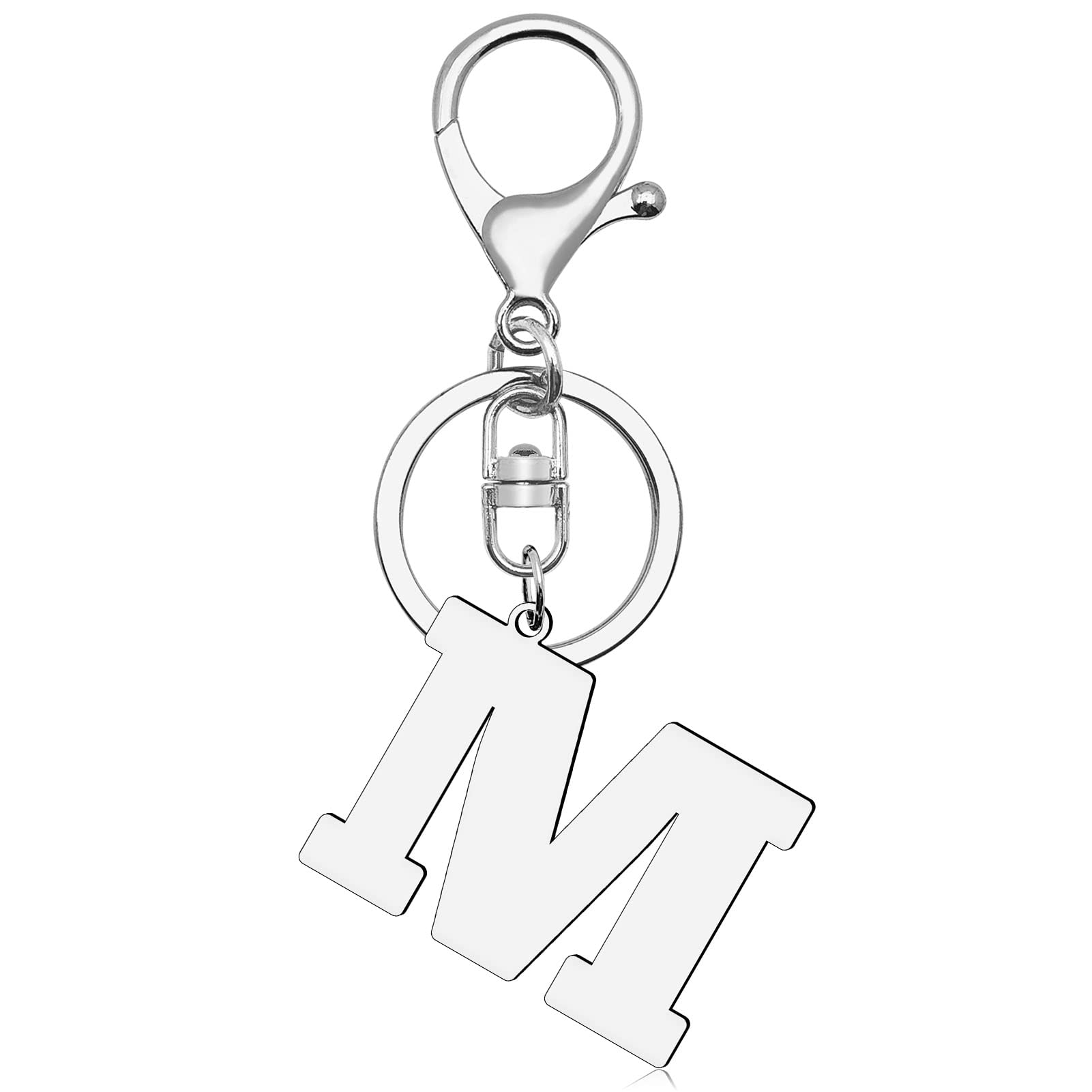 Amazon.com: YaeYur Alphabet Pendant with Key Rings Initial Letter A-Z ...