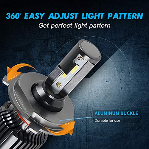 Bevinsee H4 9003 Led Headlight Bulbs 10000Lm 200% Brighter H4 Hb2 Led Bulbs High Beam Low Beam, Plug And Play Led Headlight Conversion Kit 6000K White, Mini Size, Pack Of 2 #TOP7