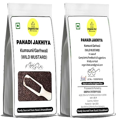 Image of Organic Hut Himalayan jakhiya seeds pahadi (Wild Mustard) Black Jakhya Seeds | Pahadi jakhiya | Pahadi jeera | Jakhiya Seeds | (Cleome Viscose) Purely Soured from Rural Uttarakhand (100 Gram)