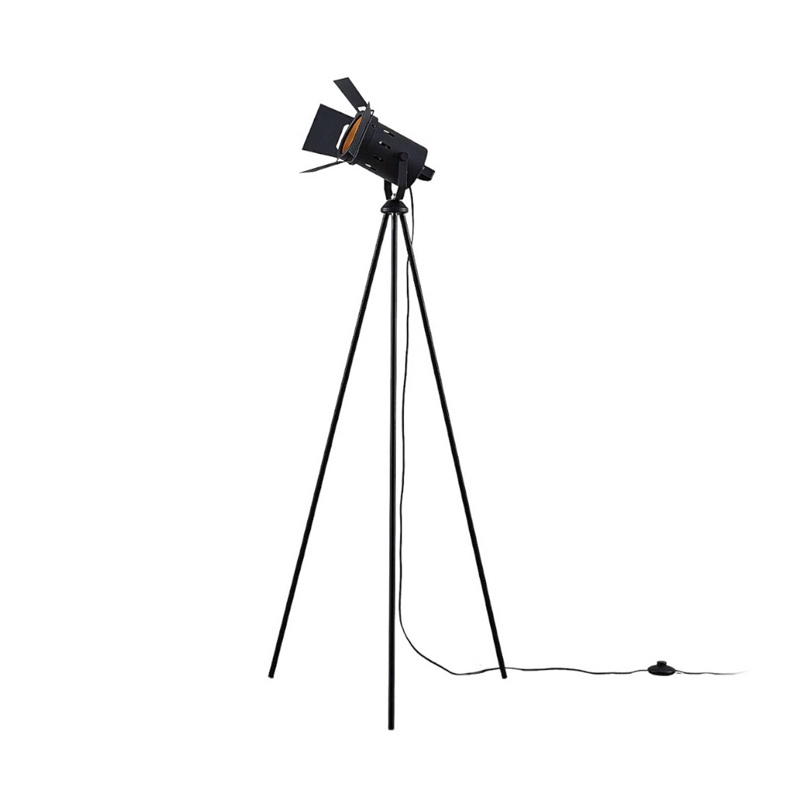 Floor Lamp 'Devon' (Modern) in Black Made of Metal for e.g. Living Room & Dining Room (1 Light Source, E27) from Lindby | Standard Lamp
