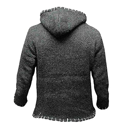 USDBE Autumn Winter Oversized Sweater Men Hooded Sweaters Patchwork Knitted Pullover3