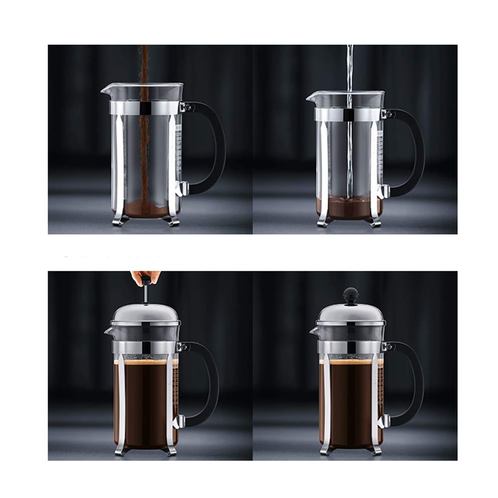 French Press Ekspres do kawy French Press Pot 500 ml Stal nierdzewna Ręczna prasa Dzbanek do kawy Odporny na ciepło prasa filtracyjna Czajniczek do filtrowania kawy