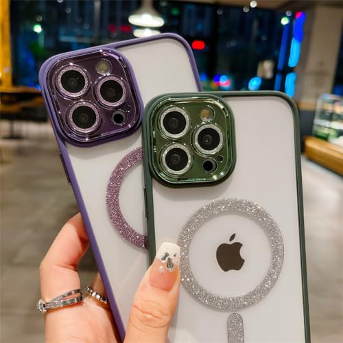 Coque iPhone 11Pro Max paillettes avec protection camera rose transparente
