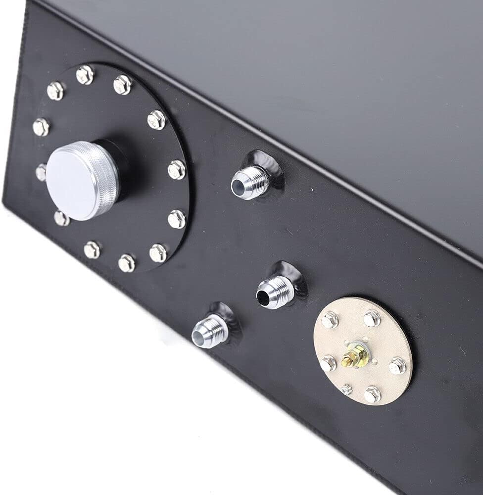 17 Gallon /65 L Aluminum Fuel Cell Gas Tank, Aluminum Race Drift Fuel Cell Gas Tank Built In Fuel Sending Unit for Street Rods/Street/Jeeps (Black)