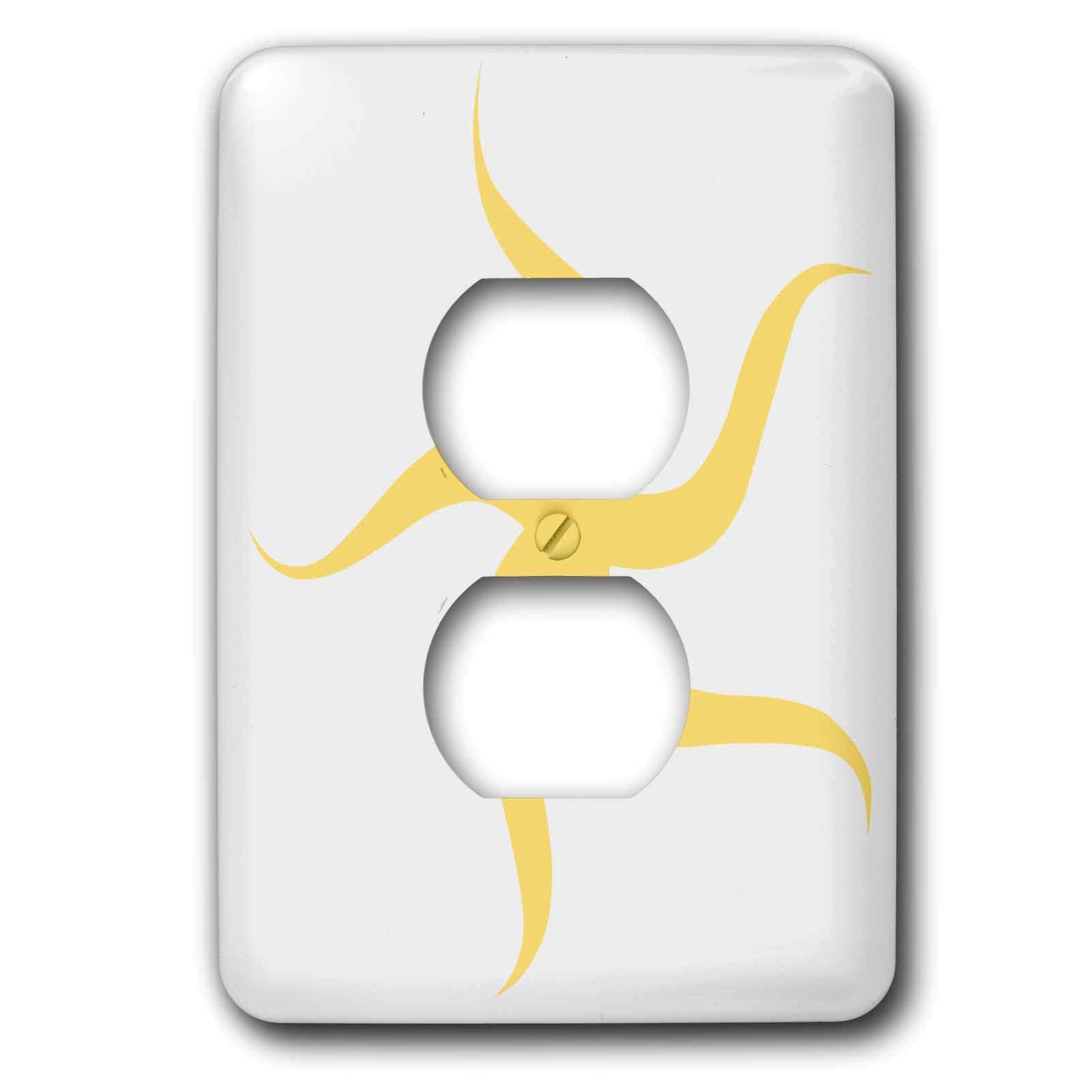 Cache pour 2 prises de courant motif étoile de mer jaune 3dRose pour ambiance bord de mer