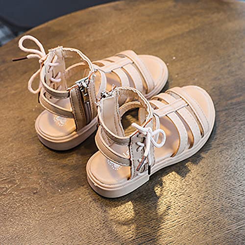 Kids Sandals Girls Shoes Girls Non-Slip Solid Sandals Baby Toddler Sandals Kids Rubber Girl's Shoes (Khaki, 3 Big Kids)2
