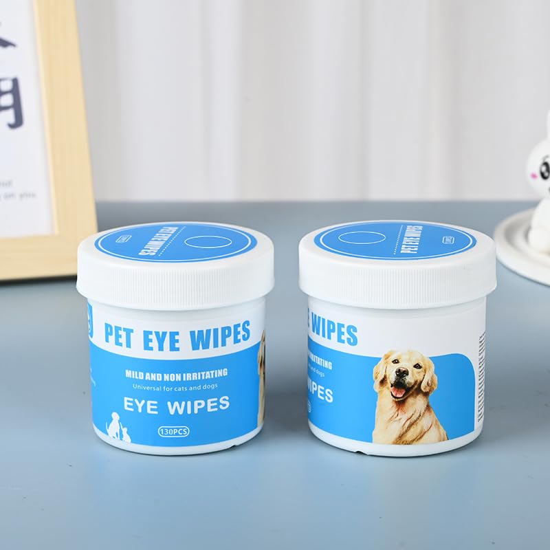 petjanicahome Ohren und Augen Reinigungspads für Hunde & Katzen,Zahnpflege Finger-Pads, Zahnreinigungstücher 130 Stück
