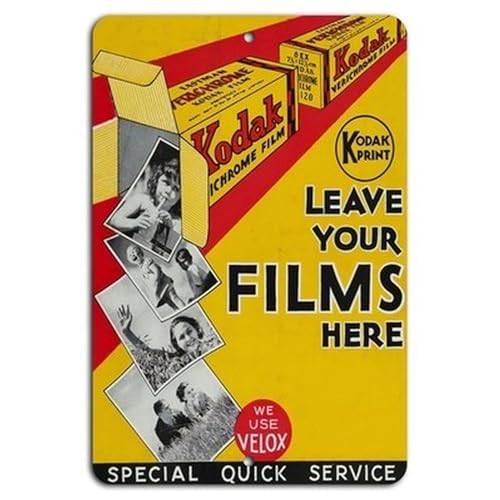 Vintage Kodak Metal Sign Retro Aluminum Film Drop Off Quick
