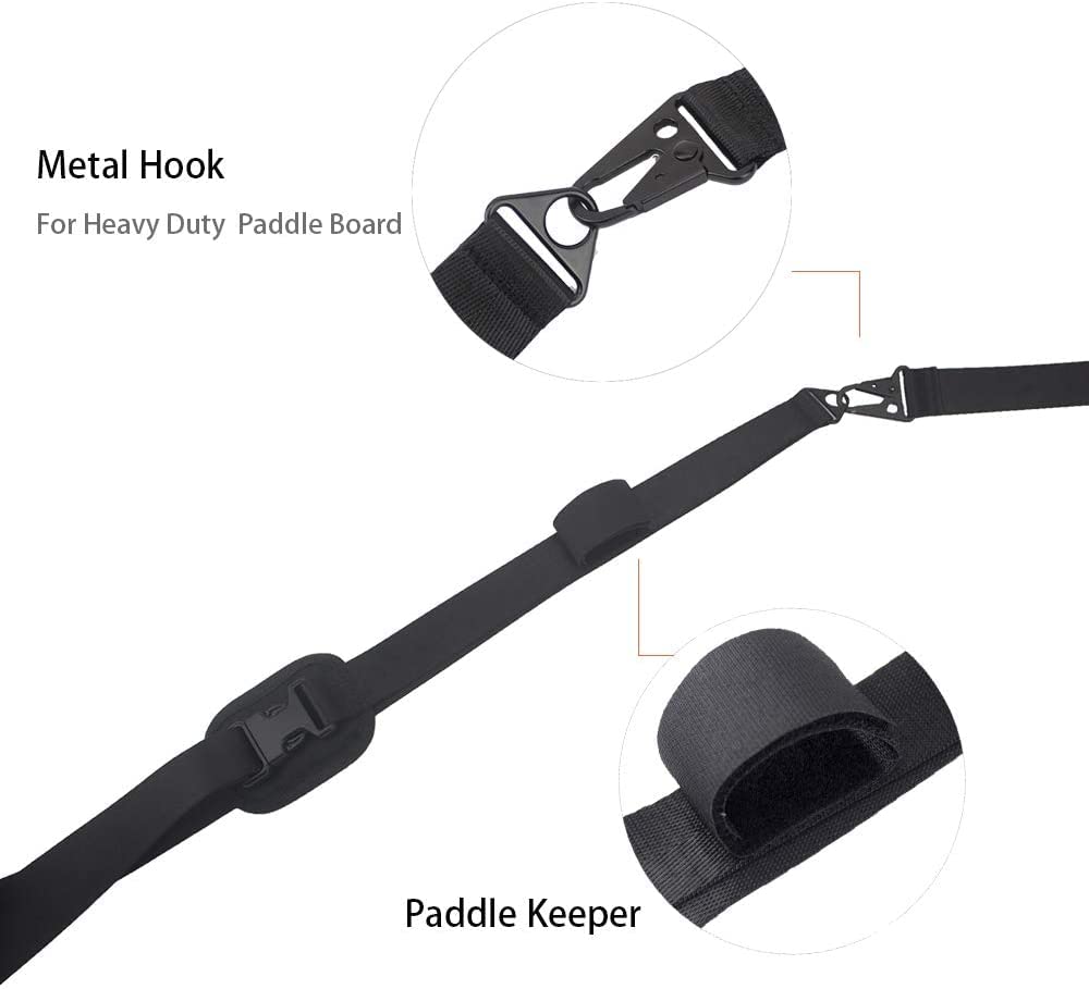YONGZHAO Tracolla per SUP, morbida tracolla per kayak, lunghezza regolabile con accessori in metallo per il trasporto di canoa paddle board