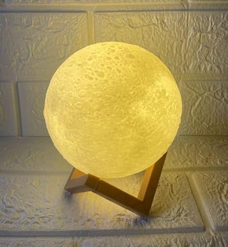 Luminária Lua Cheia Realista Com Base Sem Fio abajur decoração sala quarto