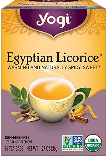 Yogi Tea - Egyptian Licorice Tea (4 Pack) - Warming and Naturally Spicy Sweet - Soothing and Caffeine Free - 64 Organic Herbal Tea Bags