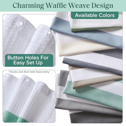 Rideau de douche turquoise en polyester imperméable et lavable Madison Park
