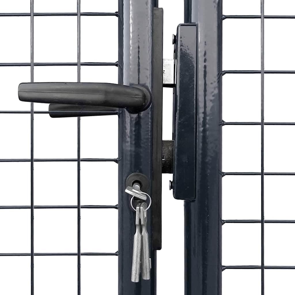 Cancelletto Giardino Acciaio Zincato 400x175 cm Grigio Antracite