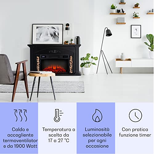 Klarstein Camino Elettrico Basso Consumo, Camino