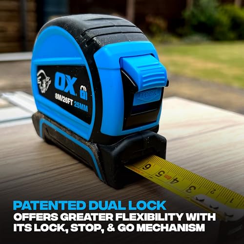 Cinta Métrica OX Pro Dual Auto Lock 8m Azul miniatura 3