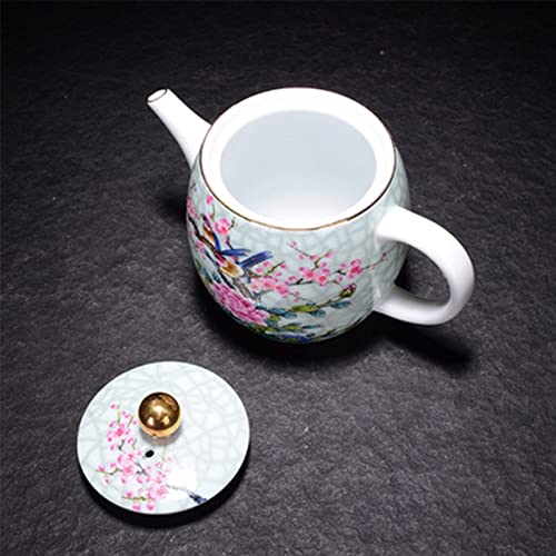 Tetera de cerámica, Juego de té de Kung Fu, Tetera Individual de Porcelana Azul y Blanca, Tetera pequeña con patrón de Flores para el hogar
