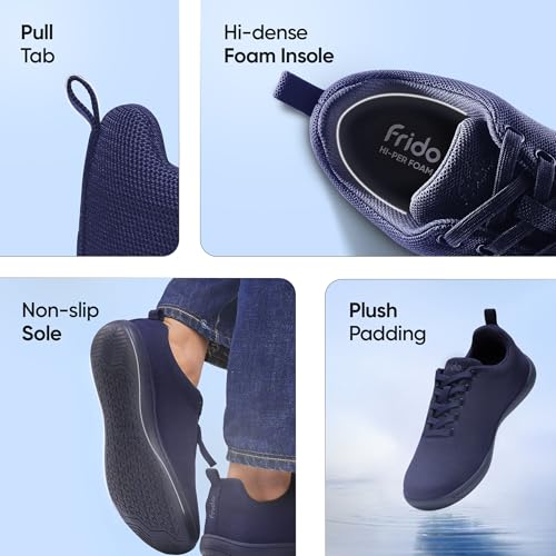 Image of Frido Cloud Comfort Lace-up Shoes for Men | Lightweight Sports Shoes with Zero-Drop Design & Wide Toe Box | Breathable Knit Running Shoes for Man | Casual Sneakers