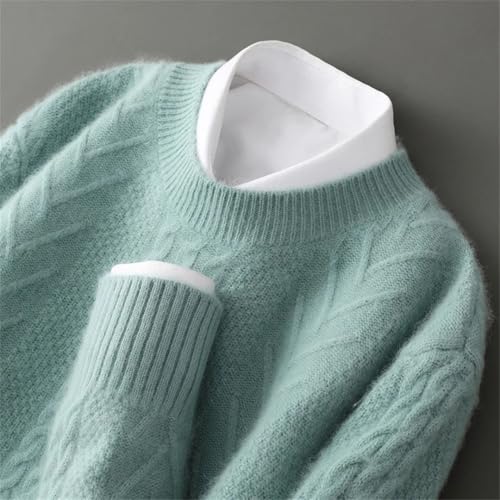 Men's Crewneck Solid Sweaters Long Sleeve Pullover Thickened Cashmere Knitted Jumpers3
