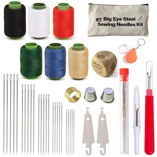 SZXINYANN 40pcs Steel Sewing Needles, Multi-Size Assortment Pack with Storage