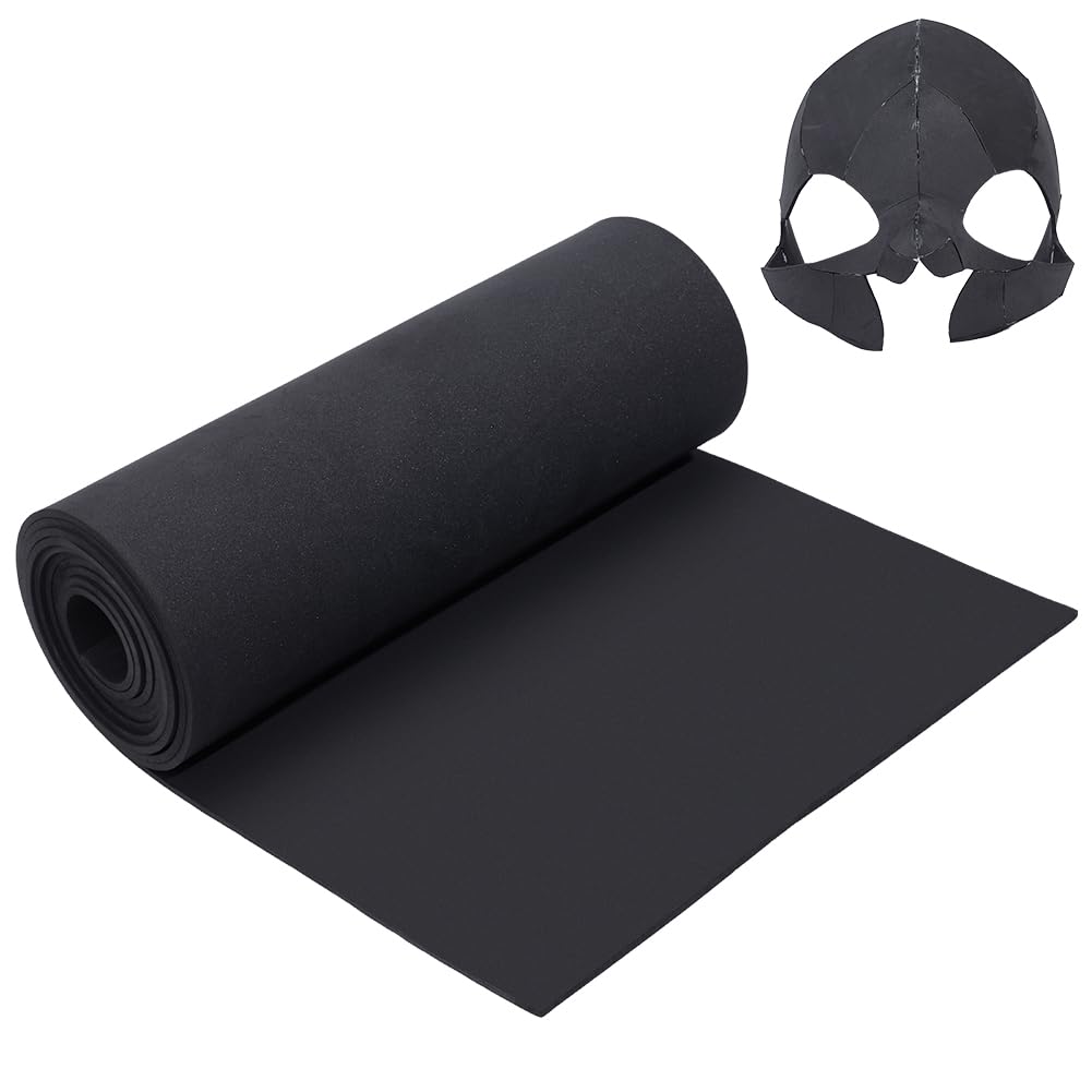 BENECREAT 3m/118 Inch Black EVA Foam Roll, 40cm/15.7 Inch Wide Craft Foam Roll for Cosplay Costume Making, Crafts DIY Projects, Foamie Crafts, 4mm Thick