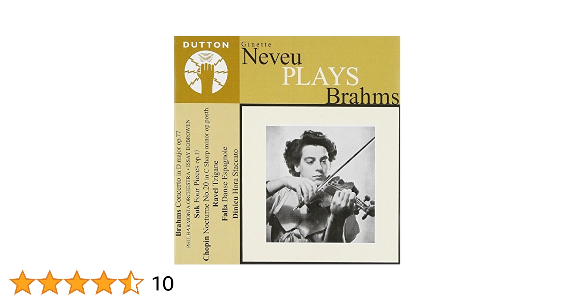 ブラームス : ヴァイオリン協奏曲 &amp; ショーソン : 詩曲 / ジネット・ヌヴー (Brahms : Violin Concerto &amp; Chausson : Poeme / Neveu) [CD] [MONO ブラームス：ヴァイオリン協奏曲 Op. 77 ／ショーソン：詩曲