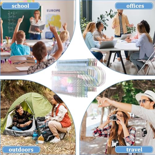 Image of Shuttle Art A4 mesh Zipper Document Pouch Clear File Organizer with Handle,Transparent PVC Folder Bag for School Office Travel,Pastel Zip Document Holder,Stationery Storage Envelope case for Papers