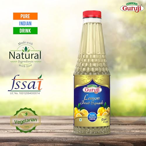 Image of Jai Guruji Lemon Fruit Squash Sharbat Instant Refreshing Drink For Summer (Lemon)