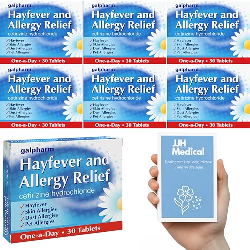 180 Hayfever & Allergy Relief Cetirizine10mg Tablets Non-Drowsy Antihistamine Tablets | JJH Medical Hay Fever Tracker Bundle GSL