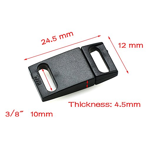 25Pcs 3/8"(10Mm) Plastic Safty Breakaway Buckles Black For Bra Cat Collar Paracord Webbing Garment Accessories #TOP1