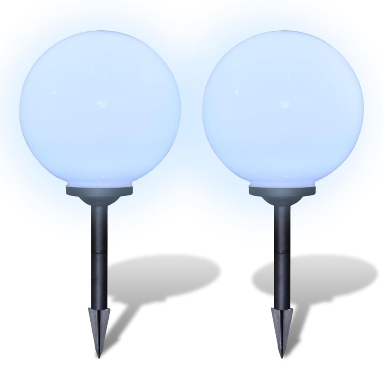 Lampione Solare a LED da Giardino 2 pz 30 cm con Picchetto,Lampione da Giardino Moderno,Illuminazione per Esterni,Lampione da Giardino Esterno-40865