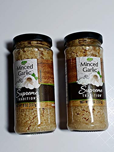 Supreme Tradition Minced Garlic 8 Ounce (Pack of 2)